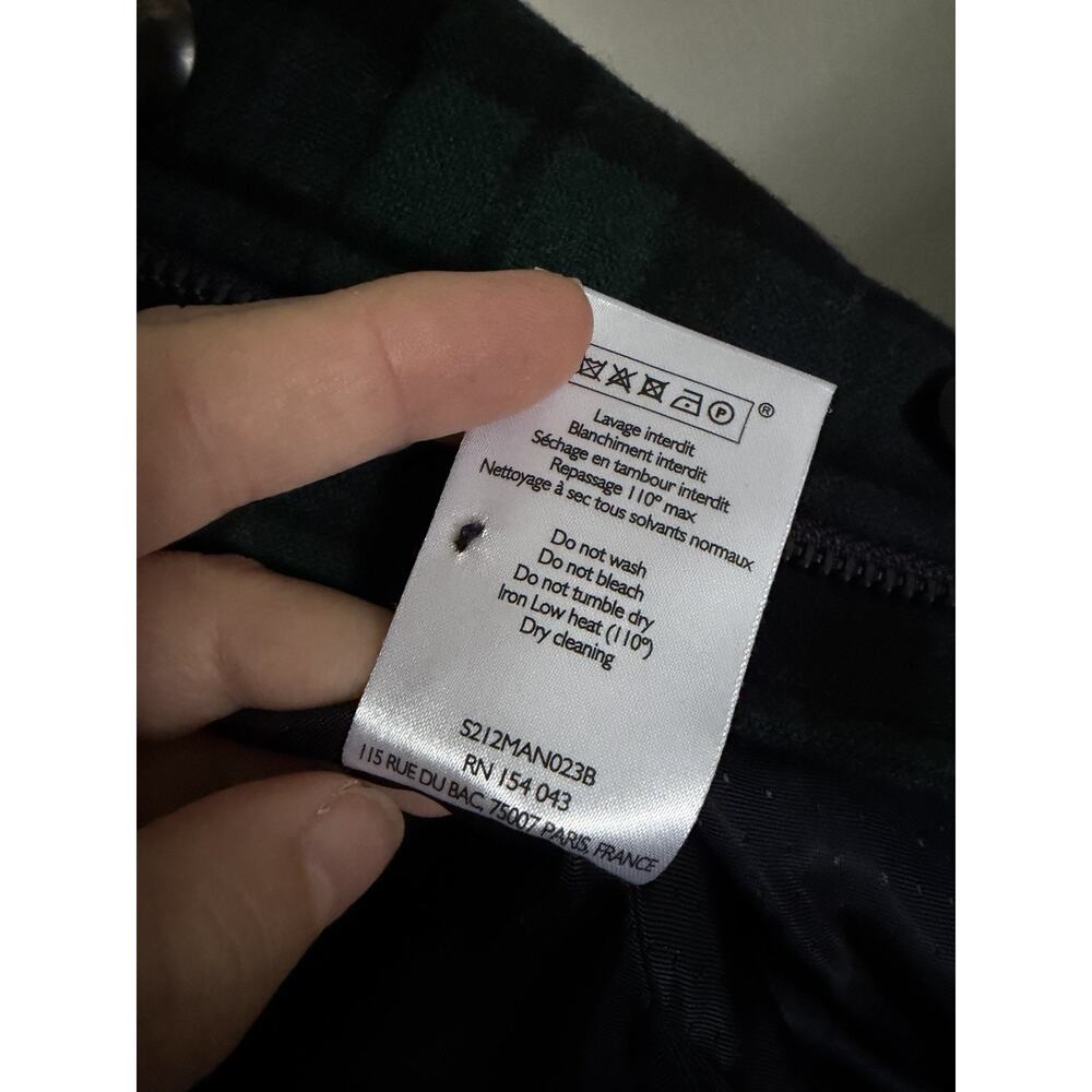 Sezane Hooded Java Puffer Jacket, Navy & Green Tartan Plaid FR 38/US 6 - Picture 5 of 5